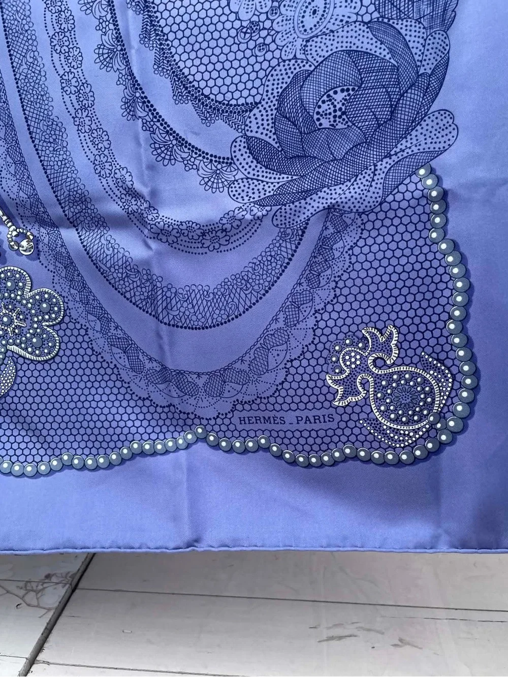 Hermes Lavender Floral Silk Scarf - Women Accessories